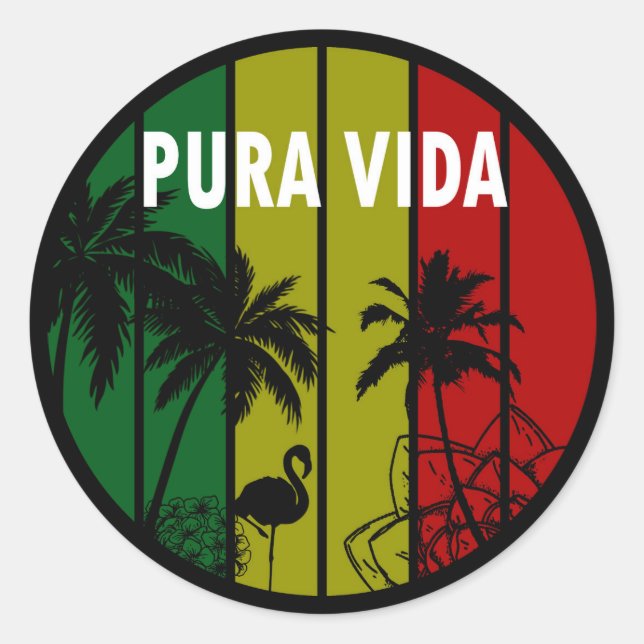 Pura vida classic round sticker (Front)