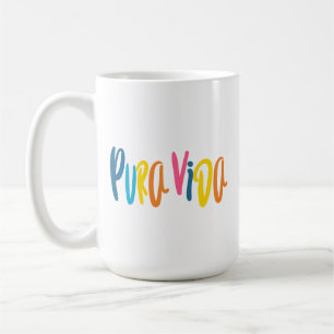 Pura Vida Colorful Costa Rica Motto Coffee Mug