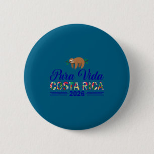 Pura vida costa rica 2026 tropical travel funny 6 cm round badge