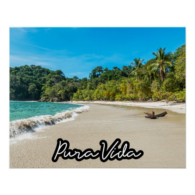 Pura Vida Costa Rica Beach Photography Art Poster (Front)