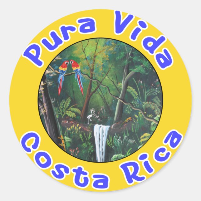Pura Vida, Costa Rica Classic Round Sticker (Front)