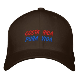 PURA VIDA COSTA RICA EMBROIDERED HAT
