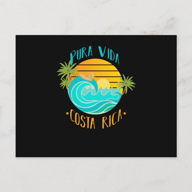 Pura Vida Costa Rica Holiday Postcard (Front)