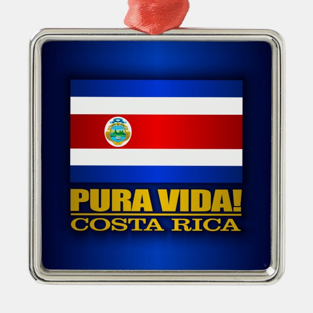 Pura Vida! Costa Rica Metal Tree Decoration (Front)