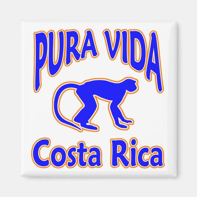 Pura Vida Costa Rica Monkey Magnet (Front)
