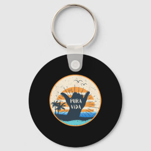 Pura Vida Costa Rica Shaka Sign Surfing Surfer Gif Key Ring