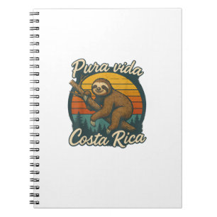Pura Vida Costa Rica Sloth Sunset T-Shirt Notebook
