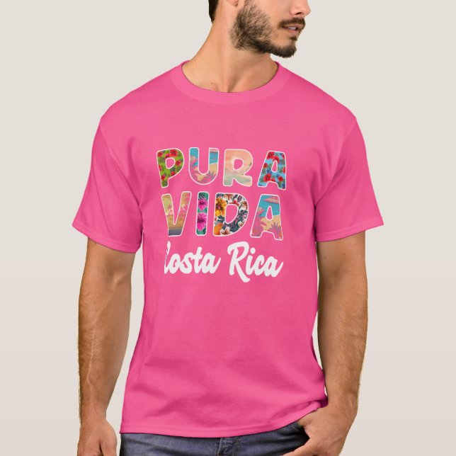 Pura Vida Costa Rica Souvenir - Cool Central Ameri T-Shirt (Front)