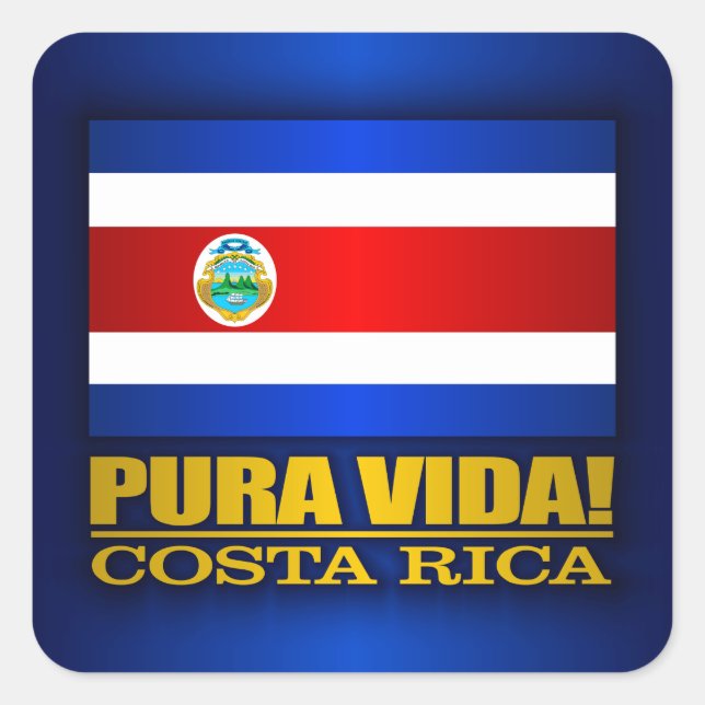 Pura Vida! Costa Rica Square Sticker (Front)