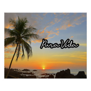 Pura Vida Costa Rica Sunset Beach Art Print