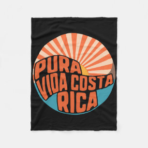 Pura Vida Costa Rica Sunset Surfing Summer Fleece Blanket