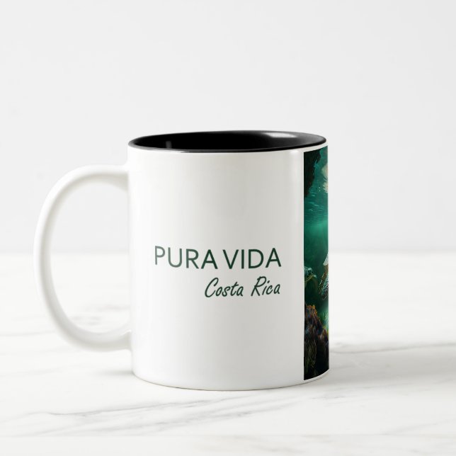 Pura Vida Costa Rica Turtle Coffee Mug (Left)