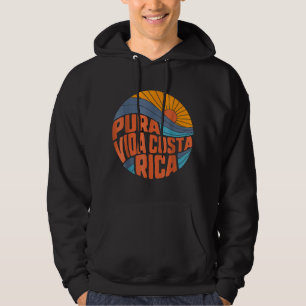 Pura Vida Costa Rica Vintage Sunset Surfing Summer Hoodie