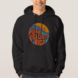 Pura Vida Costa Rica Vintage Sunset Surfing Summer Hoodie