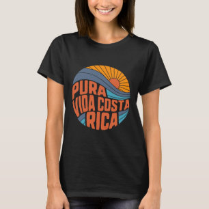 Pura Vida Costa Rica Vintage Sunset Surfing Summer T-Shirt