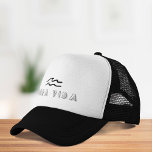 Pura Vida Costa Rica Wave Trucker Hat<br><div class="desc">Costa Rica souvenir hat in a gray and black Pura Vida wave design Visit our store to see our full line of Costa Rica products.</div>