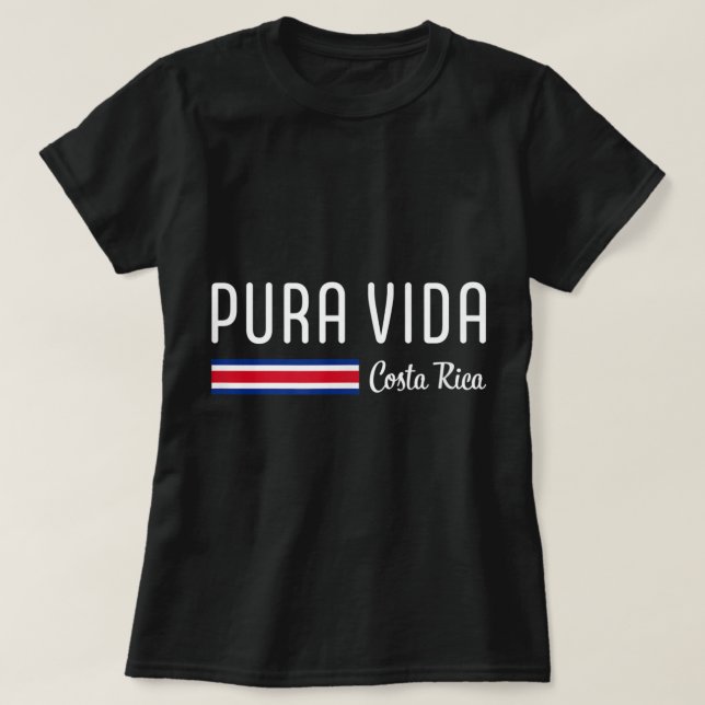 Pura Vida Costa Rica with Costa Rica Flag Colours  T-Shirt (Design Front)