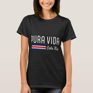 Pura Vida Costa Rica with Costa Rica Flag Colours  T-Shirt