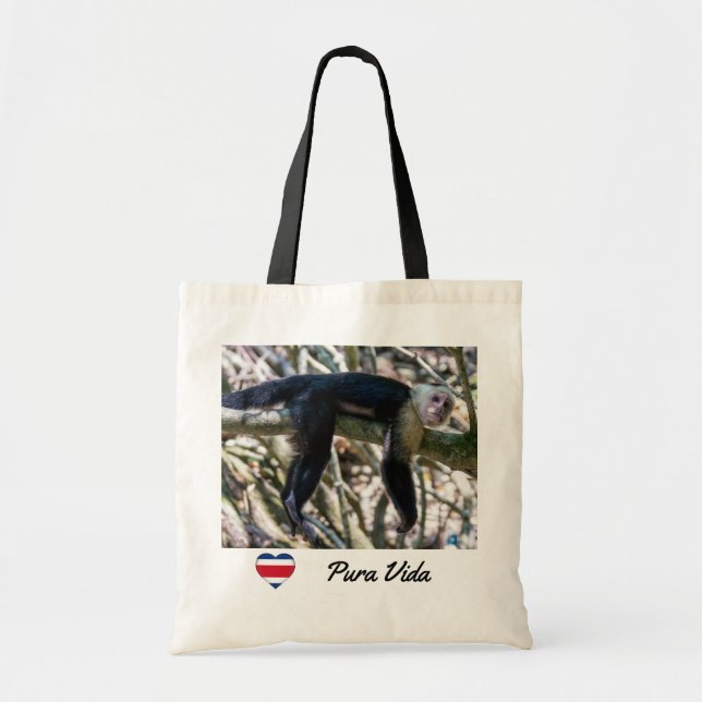 Pura vida for White-faced capuchin monkey Tote Bag (Front)