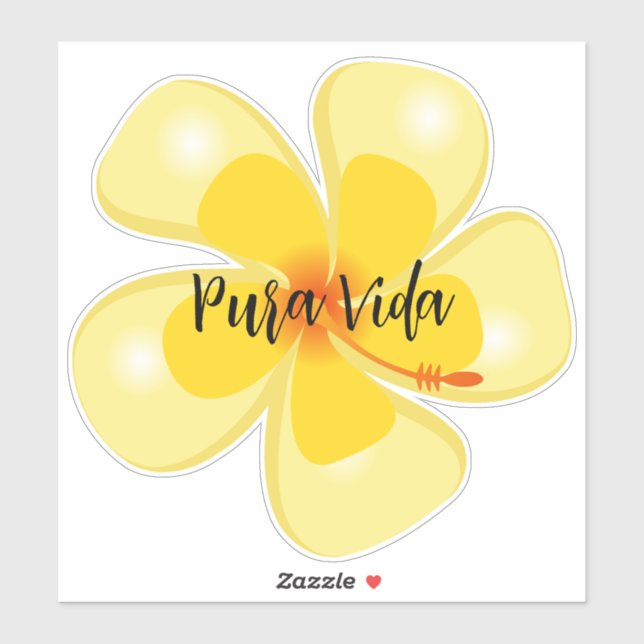 Pura Vida Hibiscus Custom-Cut Vinyl Sticker (Sheet)