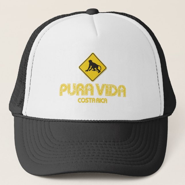 Pura Vida Monkey Crossing Costa Rica Hat (Front)