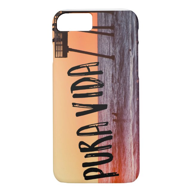 Pura Vida Ocean Beach Sunset Photo iPhone Case (Back)