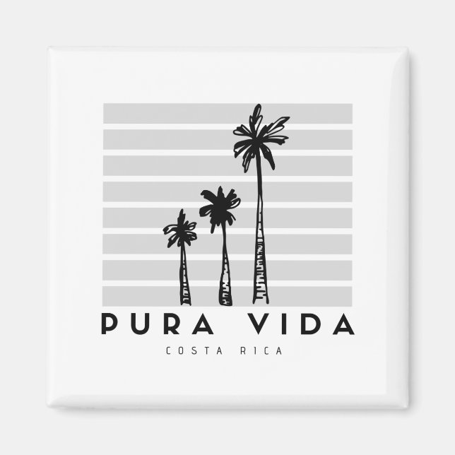 Pura Vida Palm Tree Costa Rica Souvenir Magnet (Front)
