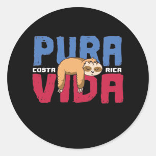 Pura Vida Sloth Classic Round Sticker