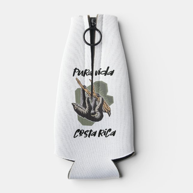 Pura Vida Sloth Costa Rica Souvenir Bottle Cooler (Back)