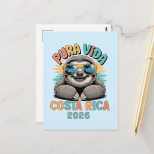 Pura Vida Sloth Lovers Costa Rica Relaxed Postcard