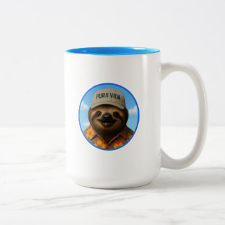 Pura Vida Sloth Two-Tone Coffee Mug