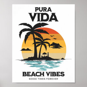 Pura Vida Surfing, Costa Rica, Surfing Pura Vida Poster