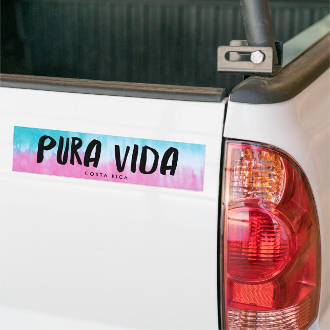 Pura Vida Tie Dye Costa Rica Bumper Sticker (On Truck)