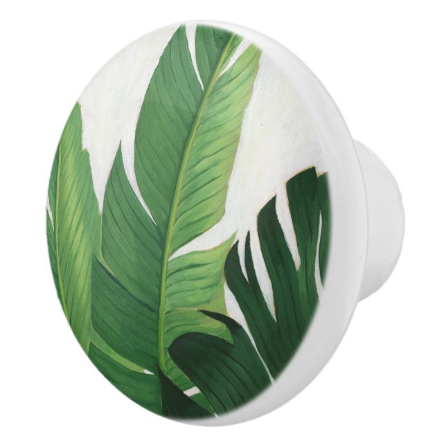 Pura Vida - Tropical Leaves Ceramic Knob (Right)