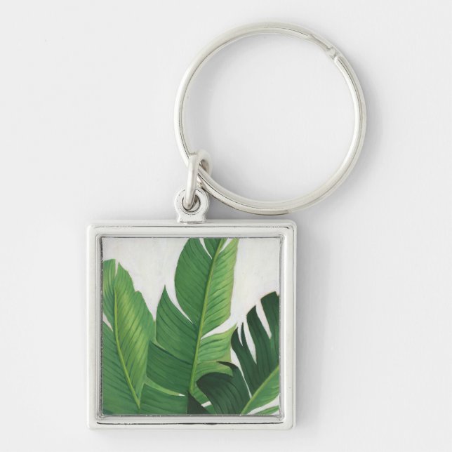 Pura Vida - Tropical Leaves Key Ring (Front)