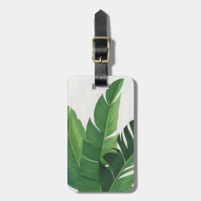 Pura Vida - Tropical Leaves Luggage Tag (Front Vertical)