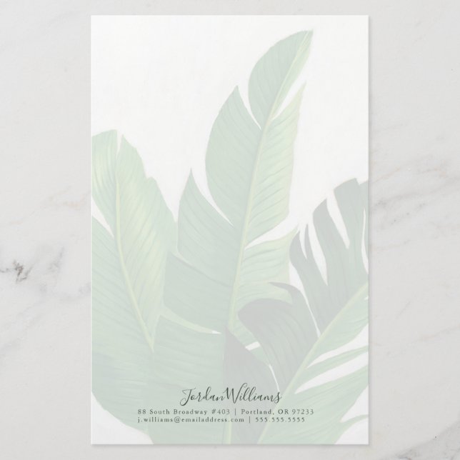 Pura Vida - Tropical Leaves Stationery (Front)