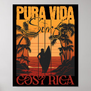 Pura Vide Costa Rica Surfing  Poster