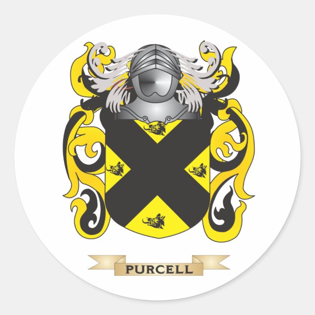 Purcell Coat of Arms (Family Crest) Classic Round Sticker (Front)