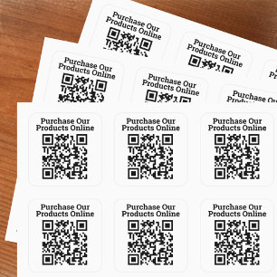 Purchase Our Products Online QR Code Design Large Square Sticker
