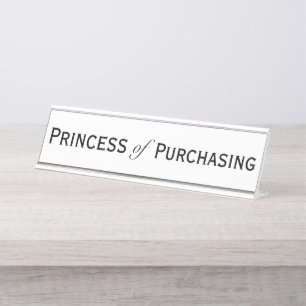 Purchasing Princess Woman Procurement Manager  Desk Name Plate
