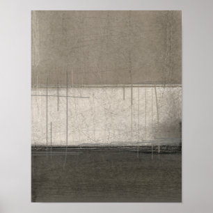 'Pure Awesomeness' Beige and Brown Abstract Art Poster
