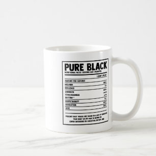 Pure Black Nutritional Facts Black History Month  Coffee Mug