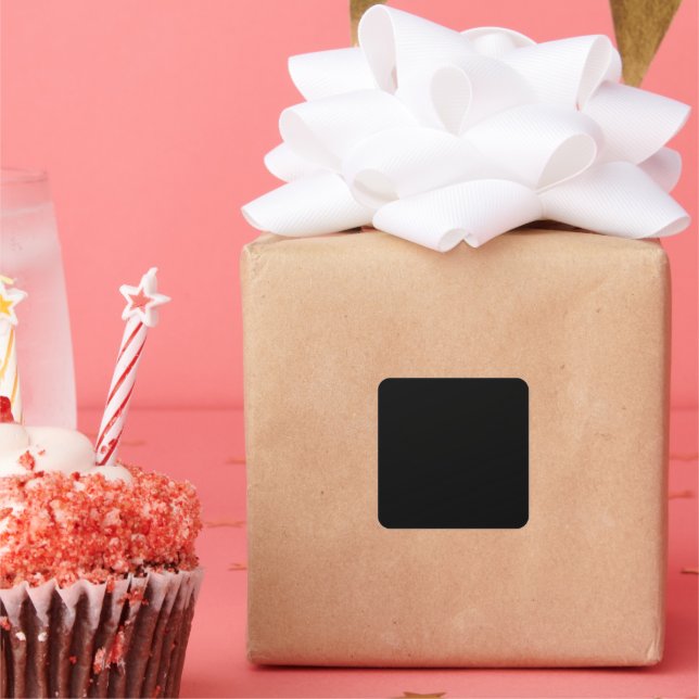 Pure Black  Square Sticker (Party)