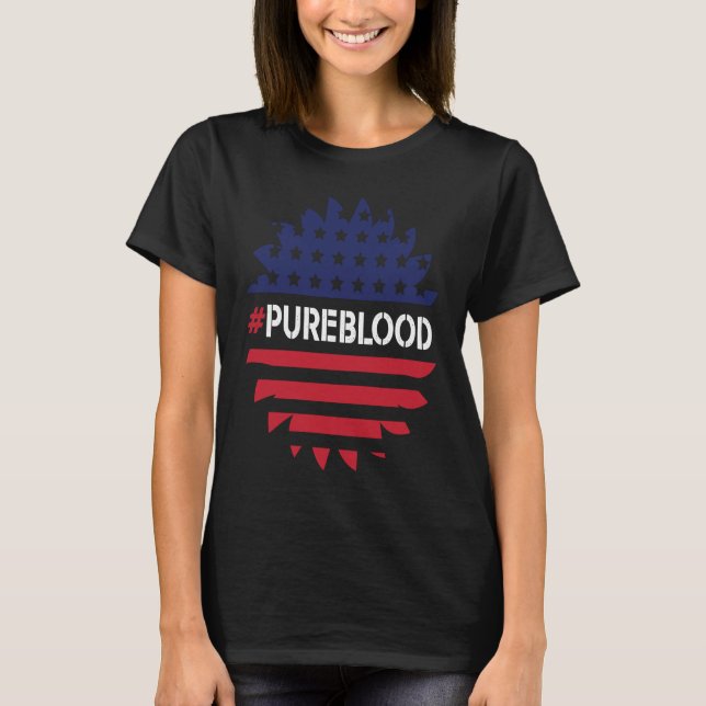 Pure Blood Movement Pureblood Freedom Flag T-Shirt (Front)