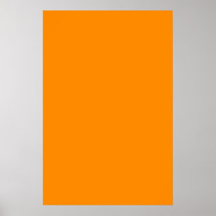 Pure Bright Orange Customised Template Blank Poster