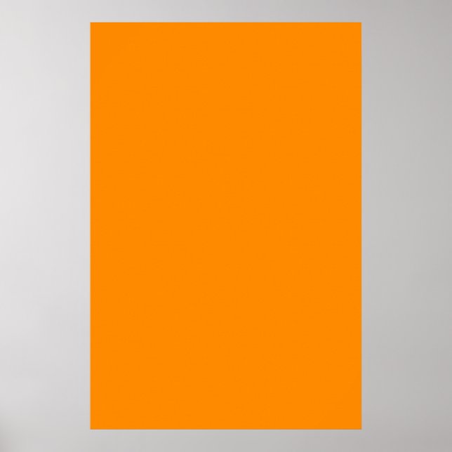 Pure Bright Orange Customised Template Blank Poster (Front)