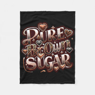 Pure Brown Sugar Proud Black African Womans Drippi Fleece Blanket