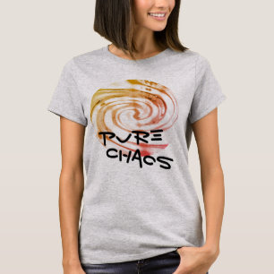 "Pure Chaos" Gold Pink Swirl Humourous Message T-Shirt
