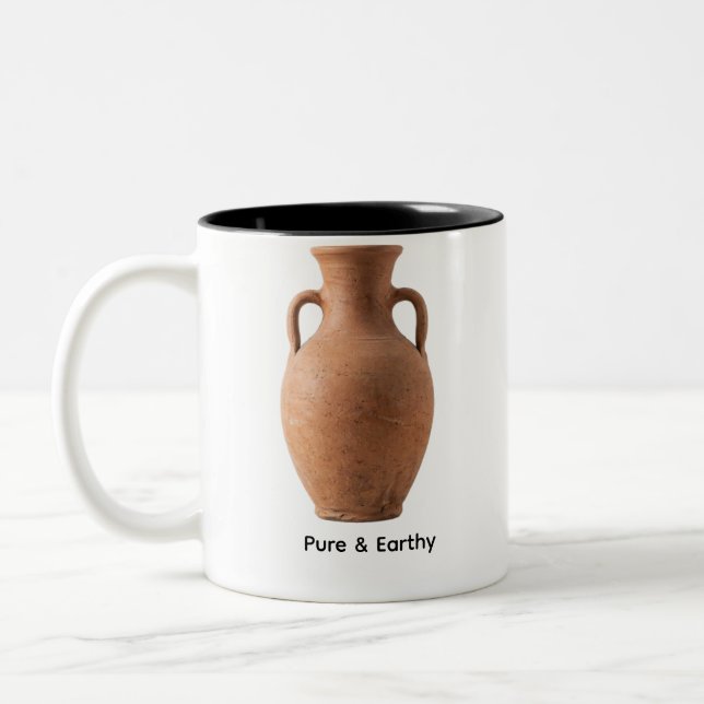 Pure & Earthy Pottery Mug, Rustic Coffee Cup (Left)